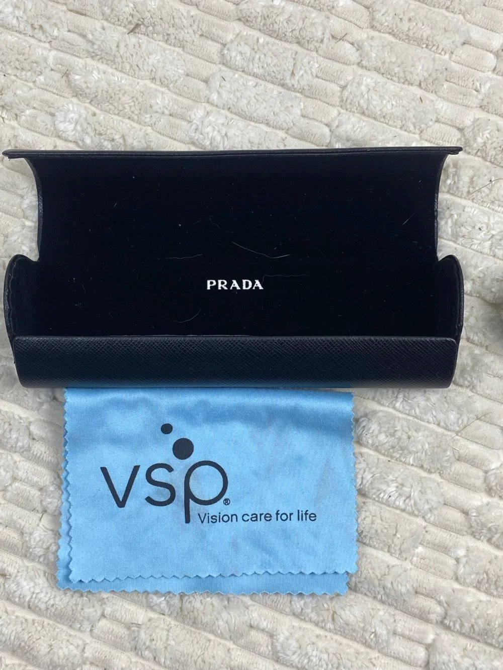 PRADA Authentic Black Textured Hard Sunglasses Eyeglasses Case Only